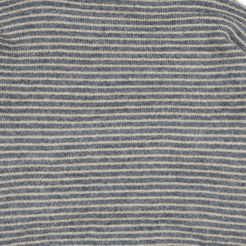 Apricot Womens Blue Roll Neck Striped Acrylic Pullover Jumper Size 16