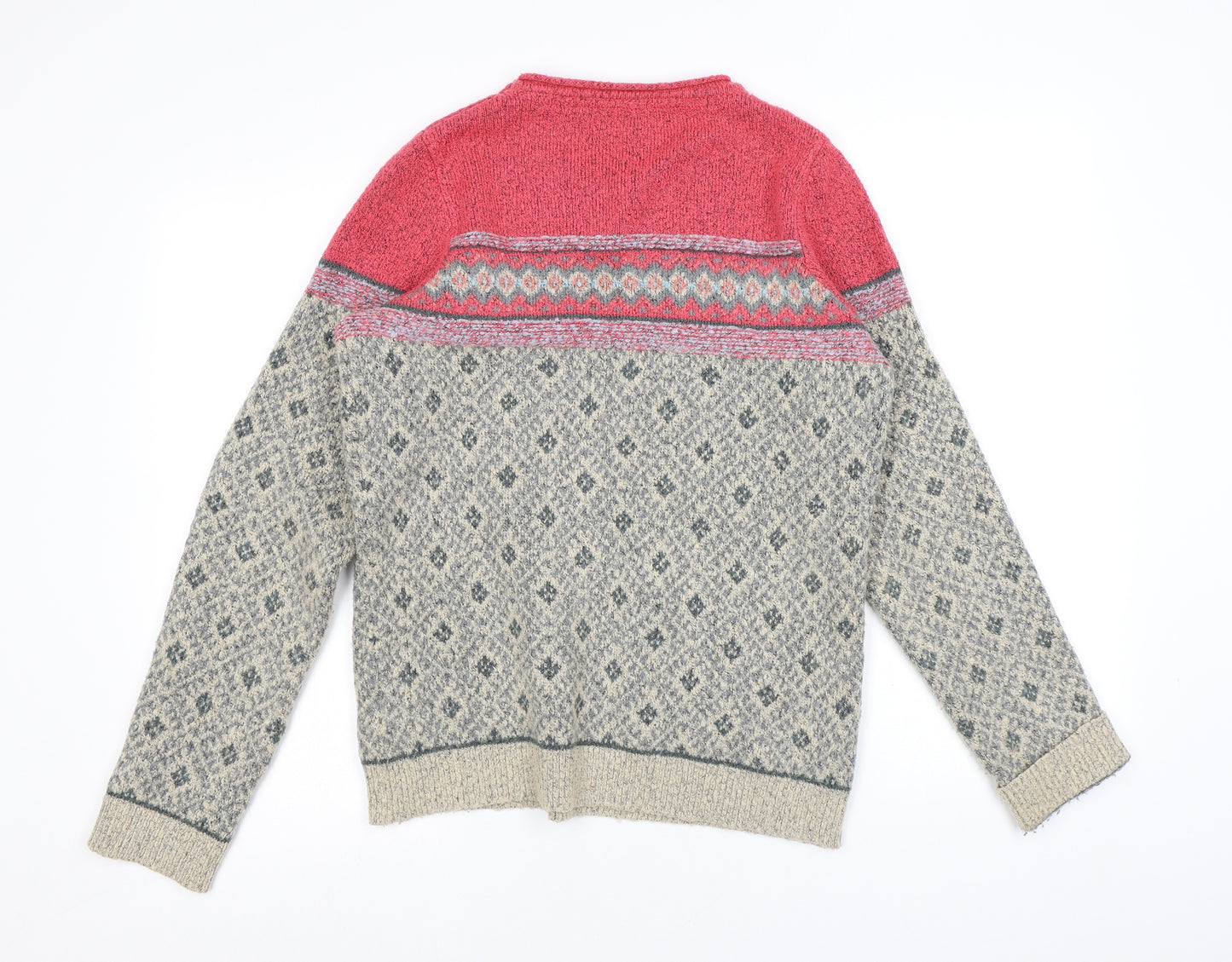 Weird Fish Womens Multicoloured Round Neck Geometric Acrylic Pullover Jumper Size 10