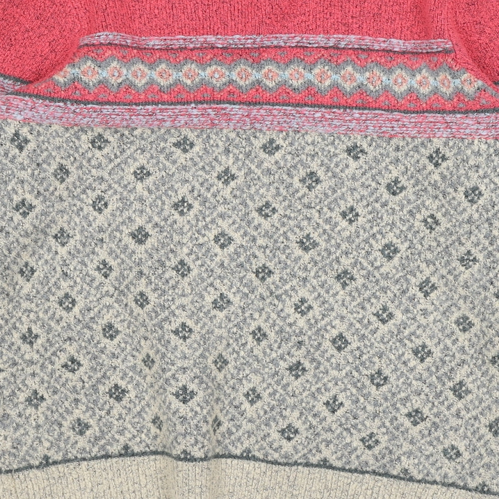 Weird Fish Womens Multicoloured Round Neck Geometric Acrylic Pullover Jumper Size 10