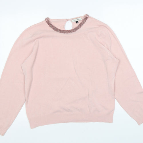 Austin Reed Womens Pink Round Neck Viscose Pullover Jumper Size XL