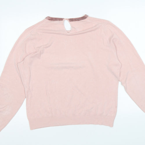 Austin Reed Womens Pink Round Neck Viscose Pullover Jumper Size XL
