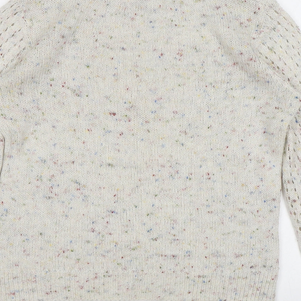 Per Una Womens Beige Boat Neck Acrylic Pullover Jumper Size 10