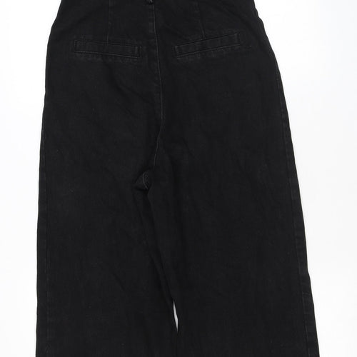 ASOS Womens Black 100% Cotton Dungaree One-Piece Size 8 L25 in Zip
