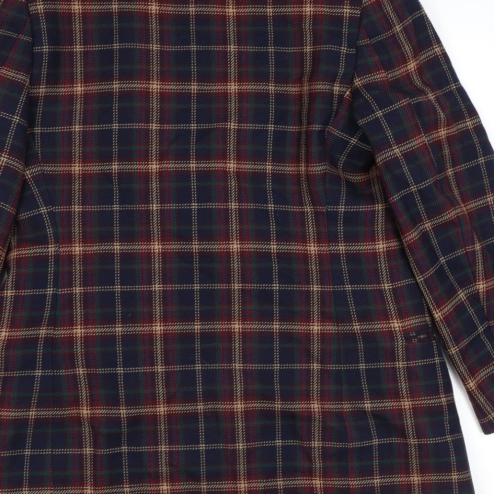 Marks and Spencer Womens Multicoloured Plaid Wool Jacket Blazer Size 12