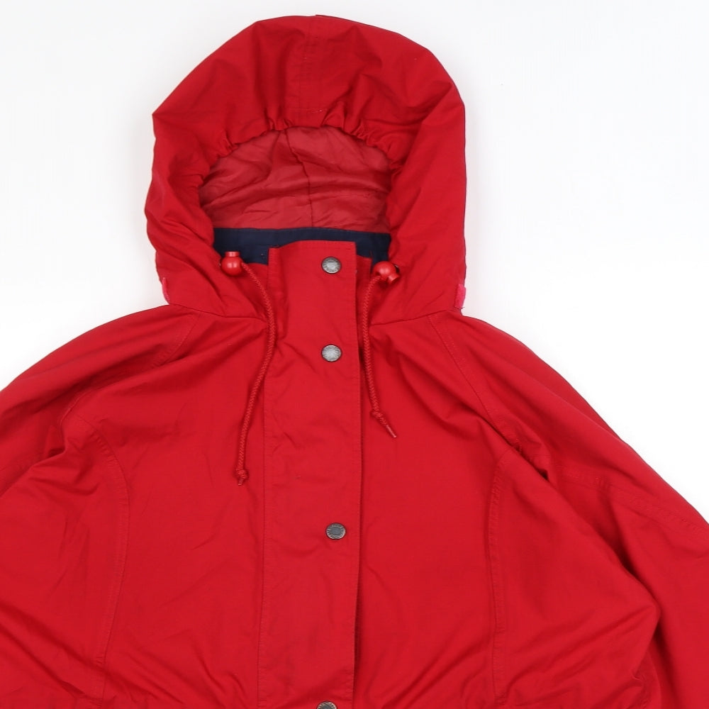 Regatta Womens Red Rain Coat Coat Size 12 Zip