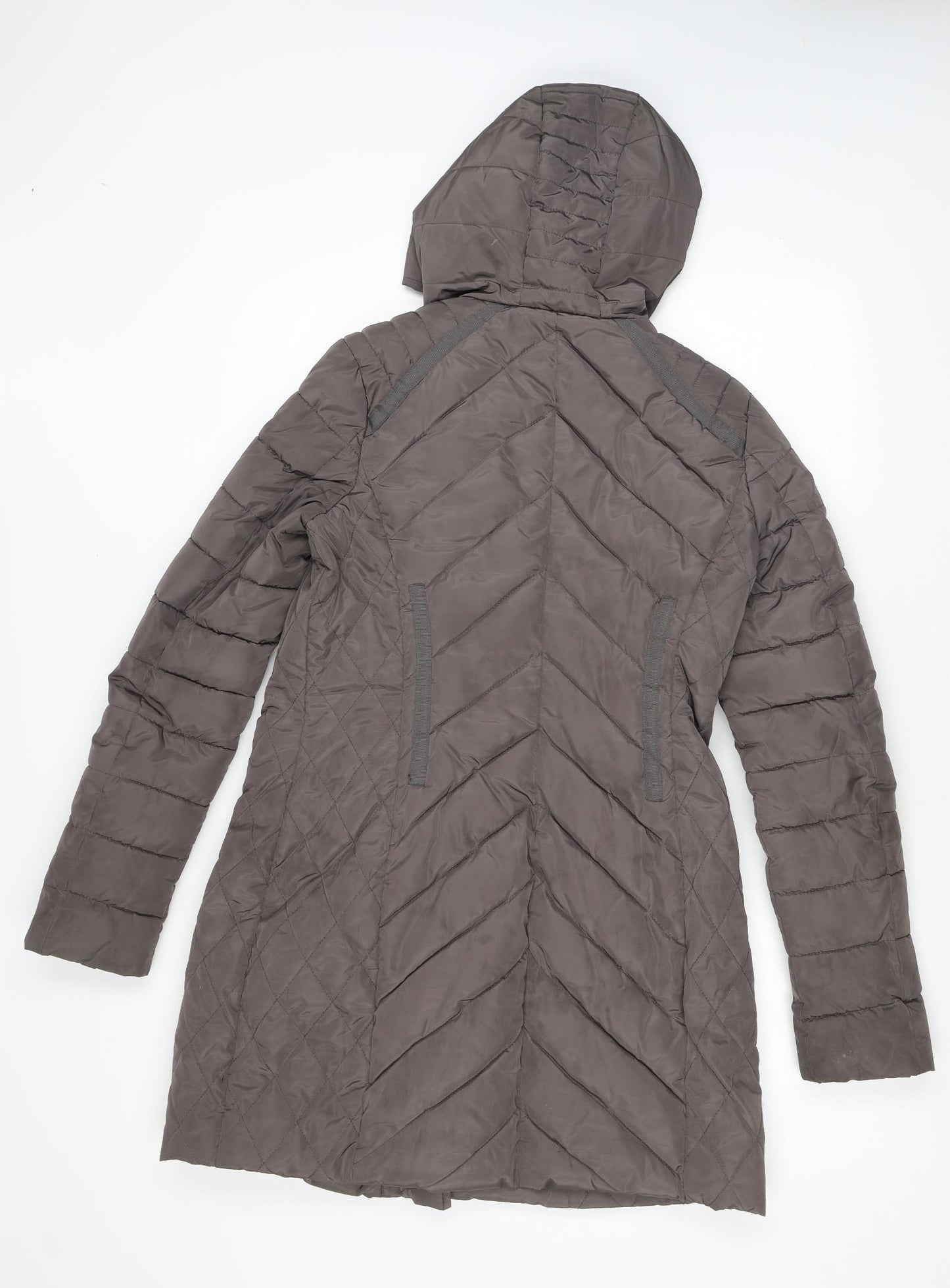 NEXT Womens Brown Puffer Jacket Coat Size 8 Zip