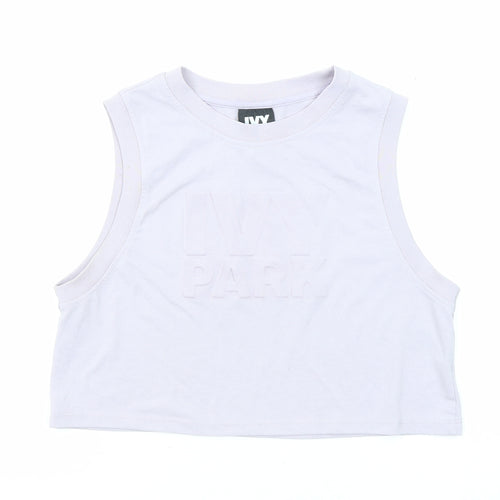 IVY PARK Womens Purple Polyester Basic Tank Size XS Round Neck