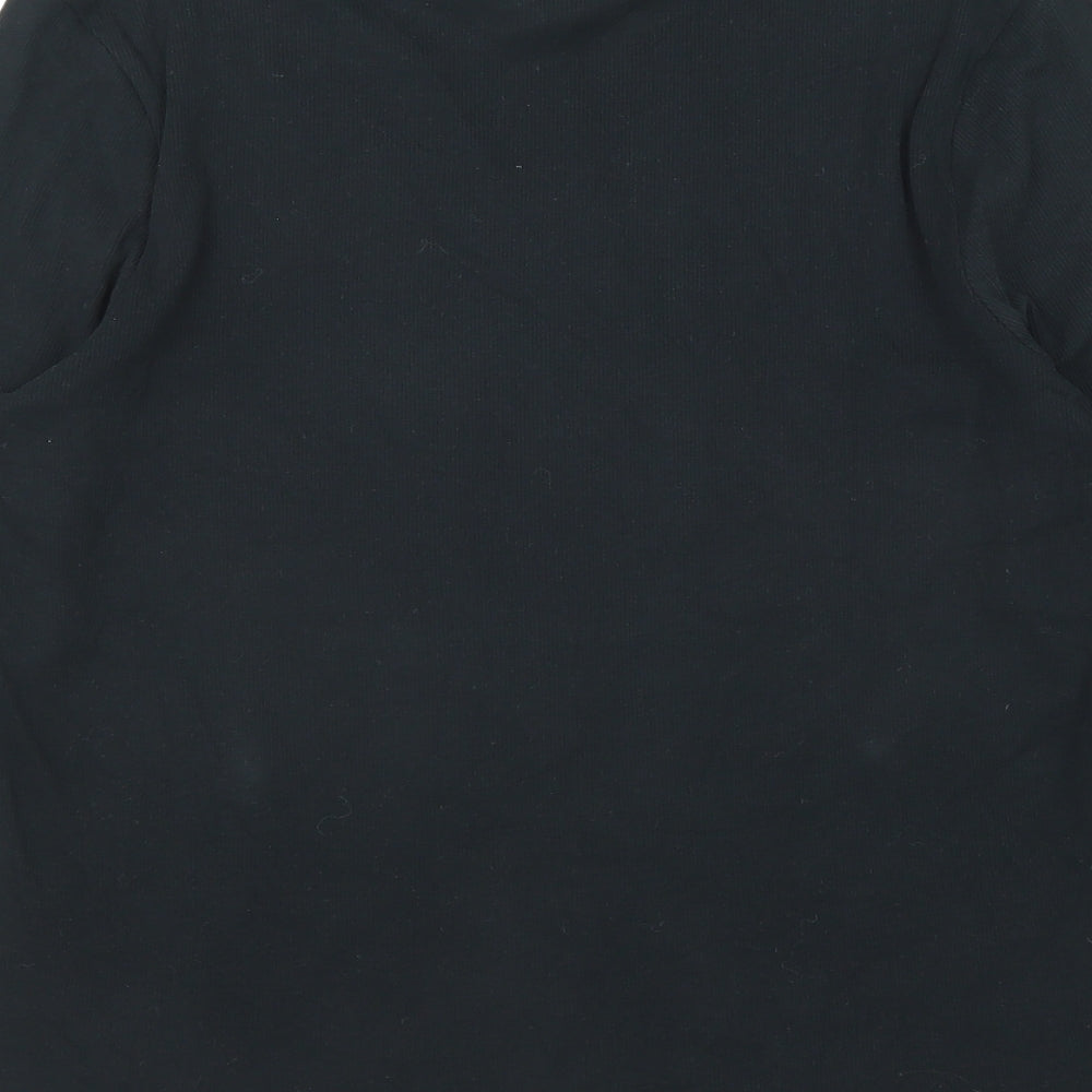 Marks and Spencer Womens Black Roll Neck Cotton Pullover Jumper Size 16