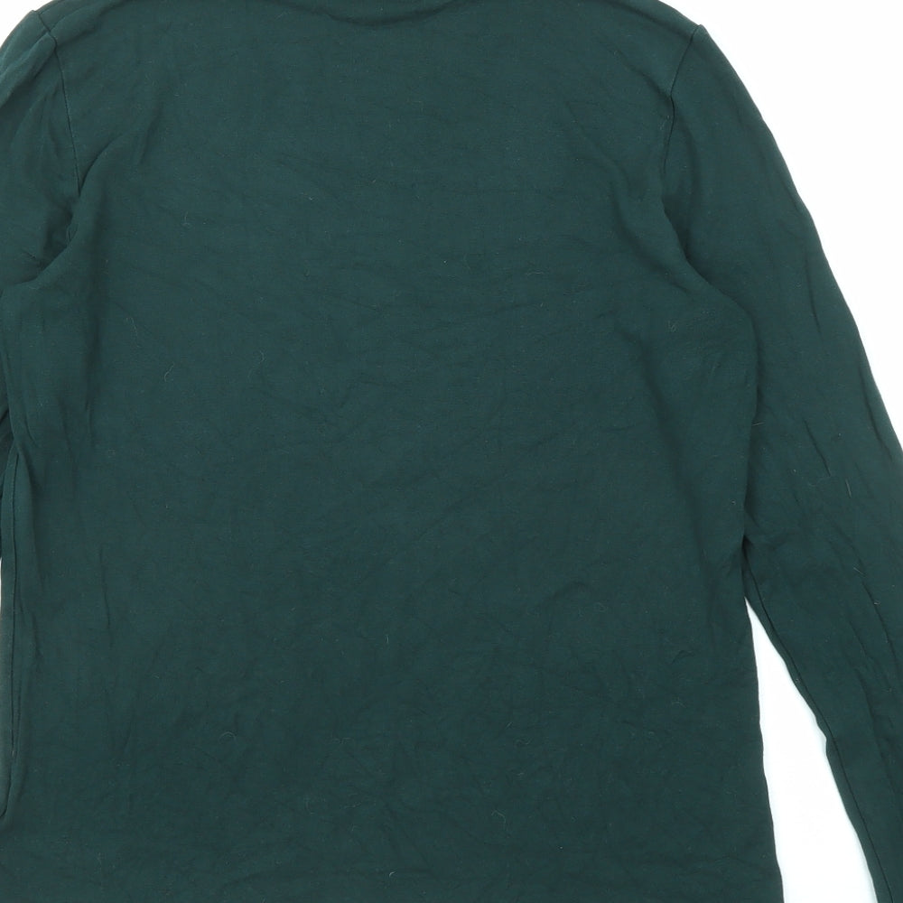 Hobbs Womens Green Viscose Basic T-Shirt Size M Roll Neck