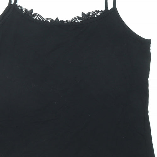 Signature Experience Womens Black Viscose Basic Tank Size L V-Neck