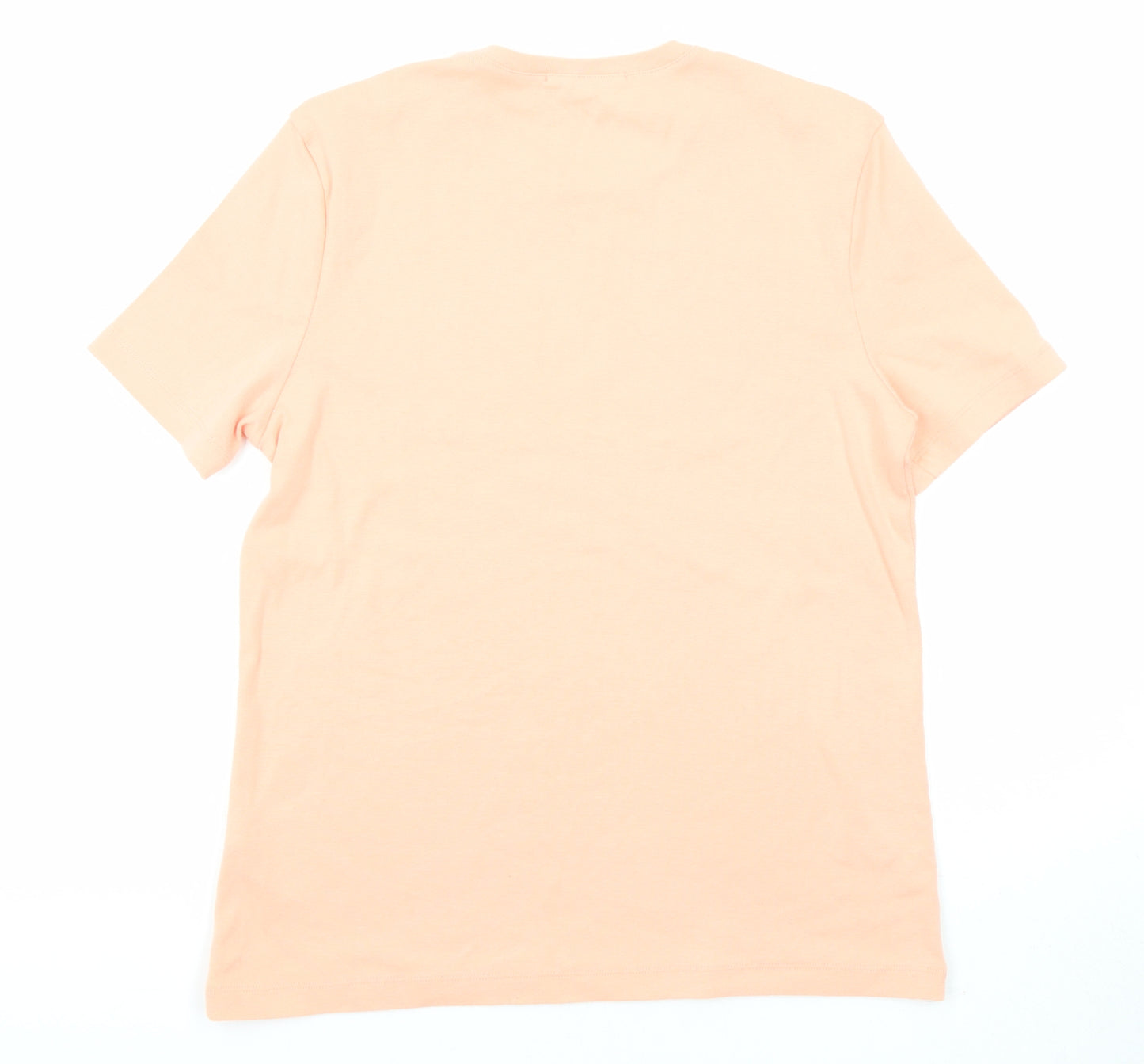 Marks and Spencer Womens Pink Cotton Basic T-Shirt Size 14 Round Neck