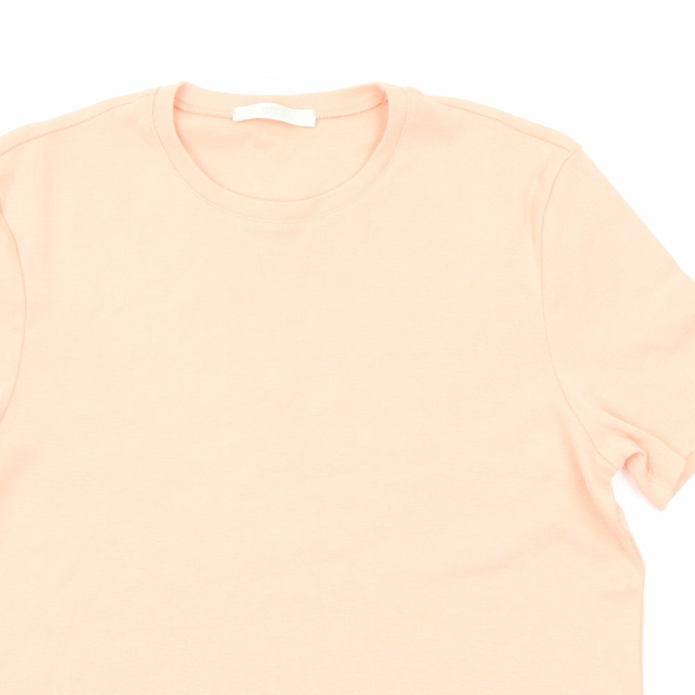 Marks and Spencer Womens Pink Cotton Basic T-Shirt Size 14 Round Neck