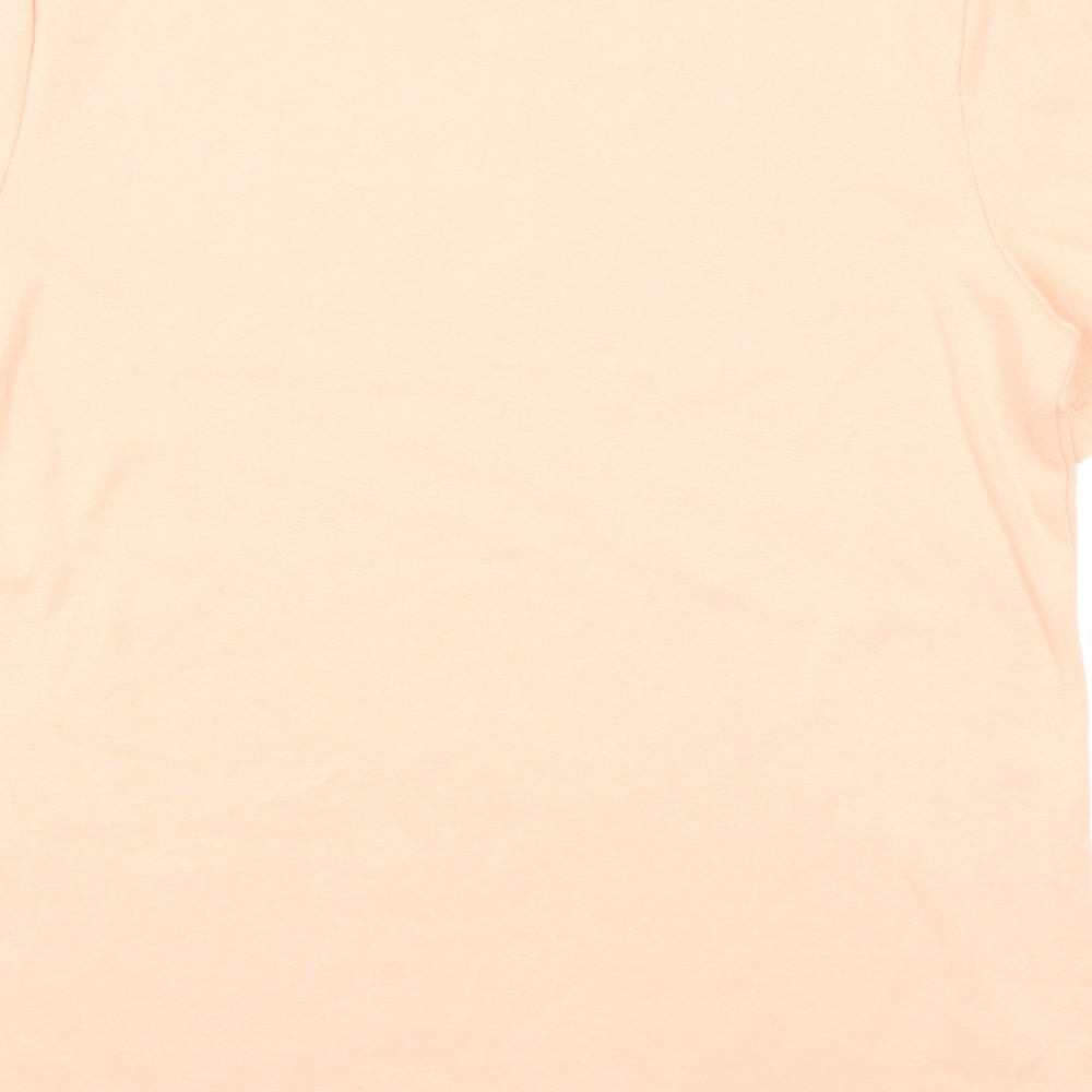 Marks and Spencer Womens Pink Cotton Basic T-Shirt Size 14 Round Neck