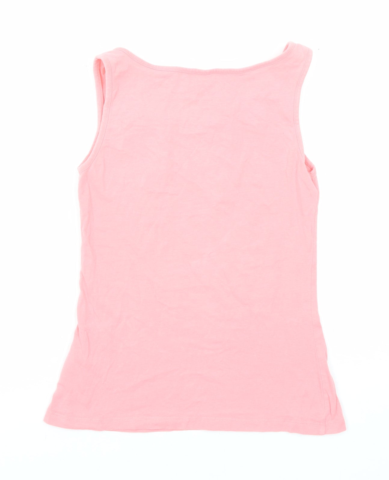 H&M Girls Pink Cotton Basic Tank Size 11-12 Years Round Neck Pullover