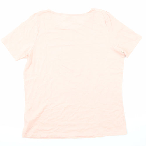 Avon Womens Pink Cotton Basic T-Shirt Size 12 Round Neck - Beauty Is An Attitude Size 12-14