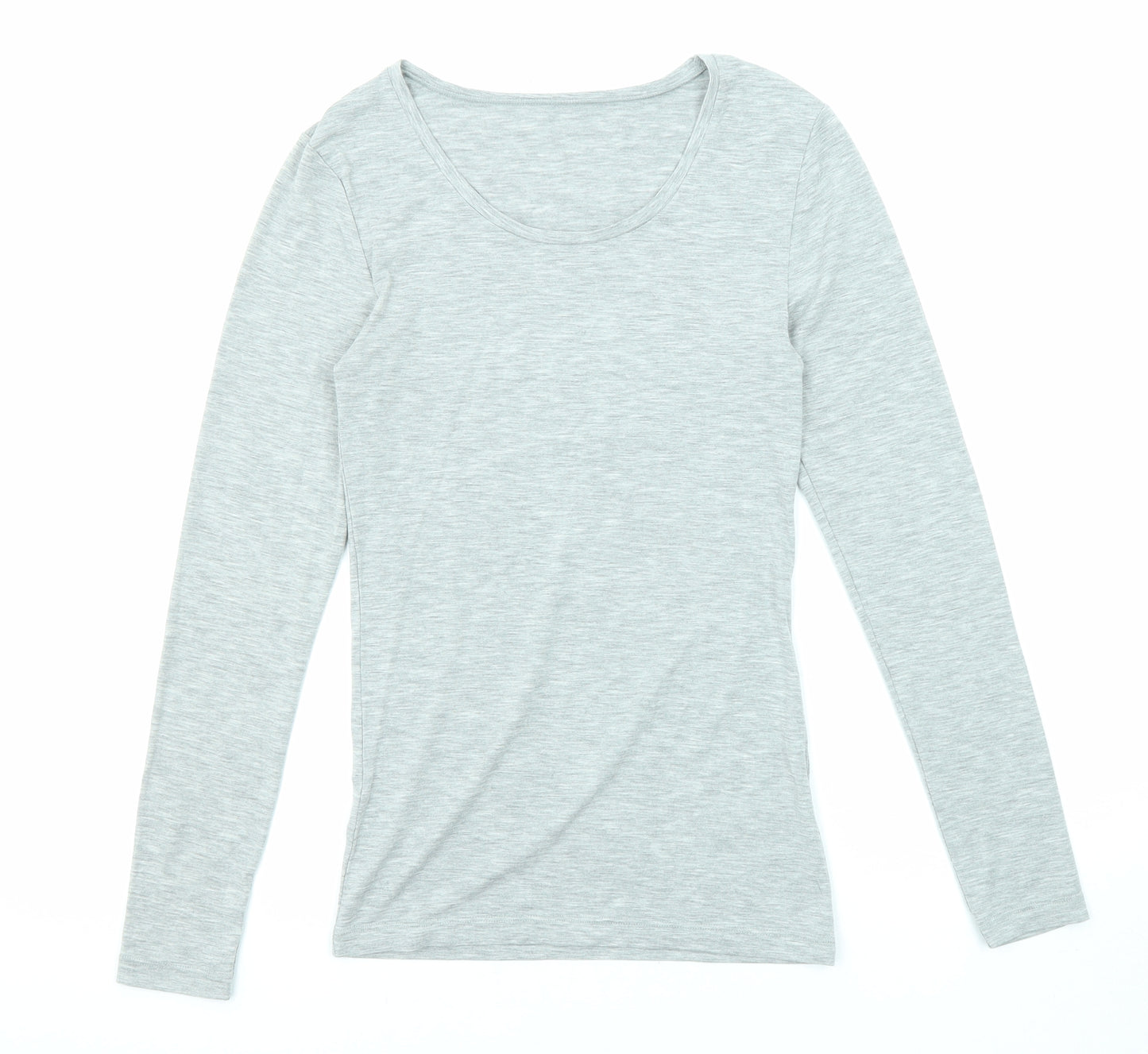 Marks and Spencer Womens Grey Acrylic Basic T-Shirt Size 12 Round Neck