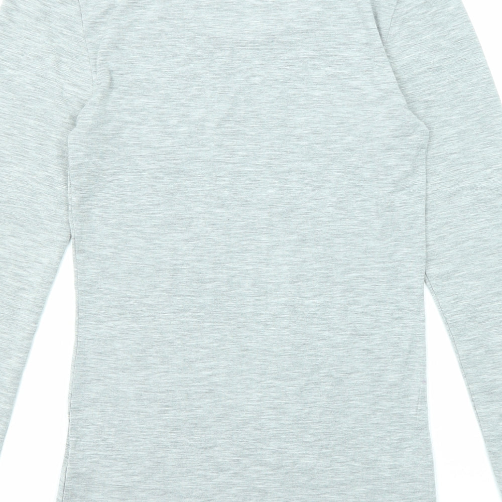 Marks and Spencer Womens Grey Acrylic Basic T-Shirt Size 12 Round Neck