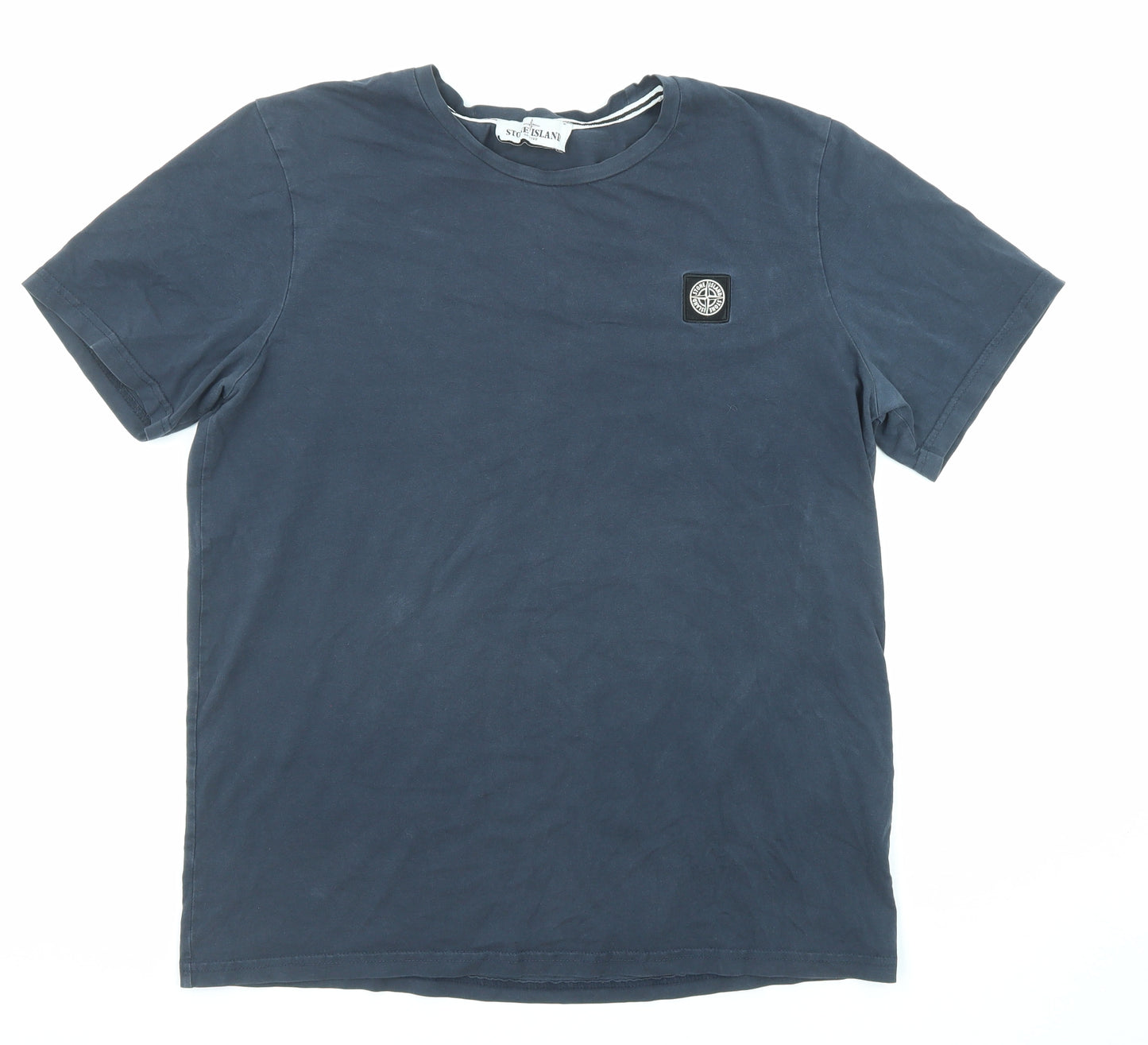 Stone Island Mens Blue Cotton T-Shirt Size L Crew Neck