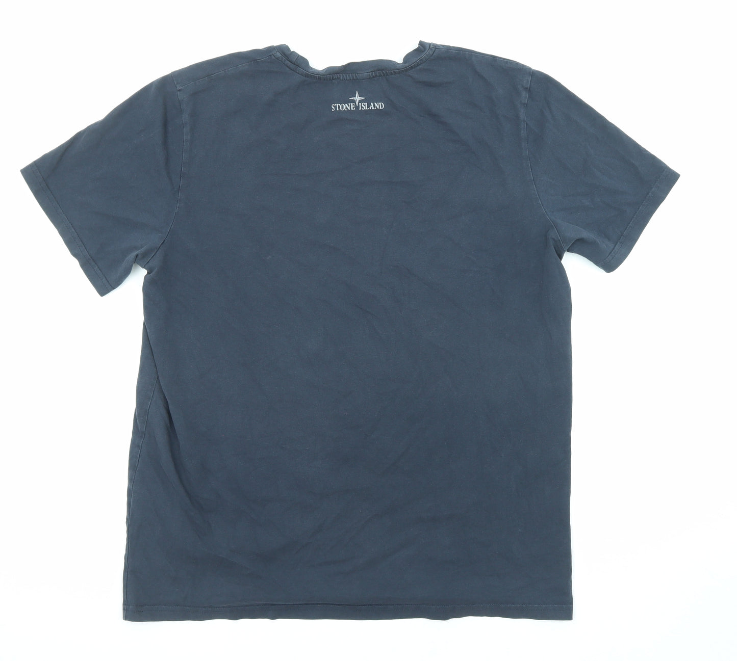 Stone Island Mens Blue Cotton T-Shirt Size L Crew Neck