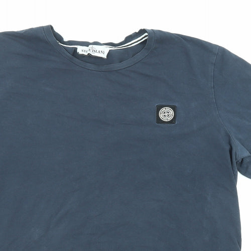Stone Island Mens Blue Cotton T-Shirt Size L Crew Neck