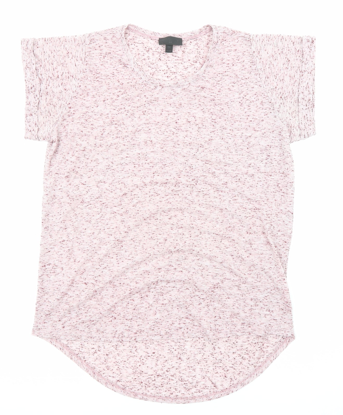 Topshop Womens Pink Polyester Basic T-Shirt Size 10 Round Neck
