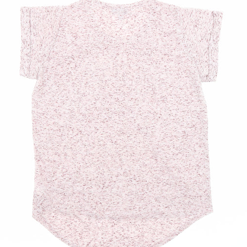 Topshop Womens Pink Polyester Basic T-Shirt Size 10 Round Neck