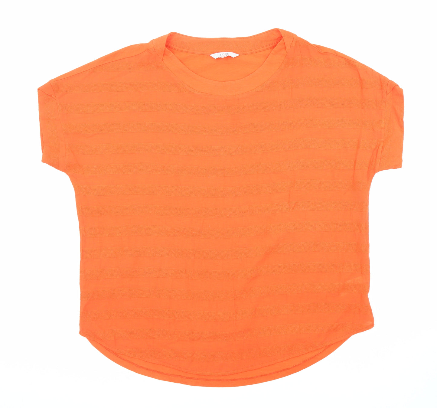 NEXT Womens Orange Cotton Basic T-Shirt Size 18 Round Neck