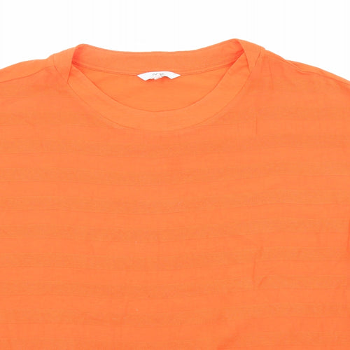 NEXT Womens Orange Cotton Basic T-Shirt Size 18 Round Neck