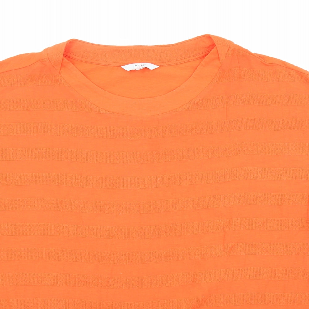 NEXT Womens Orange Cotton Basic T-Shirt Size 18 Round Neck