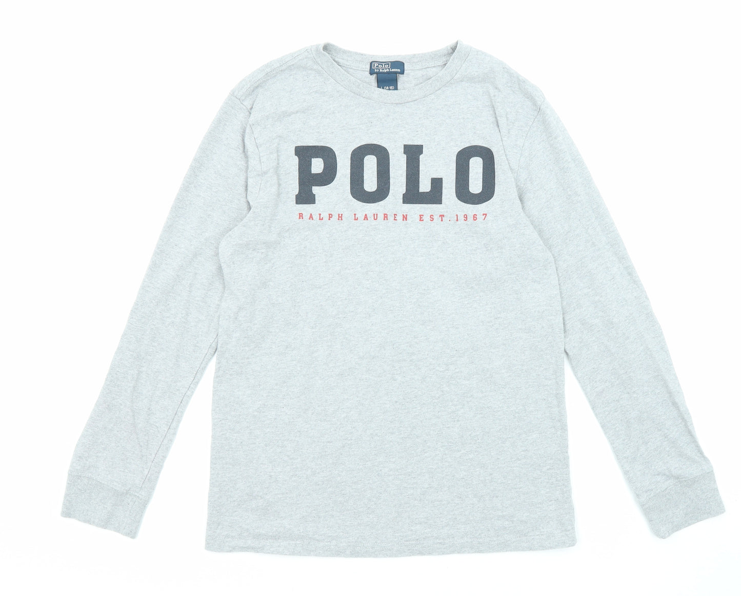 Polo Ralph Lauren Womens Grey Cotton Pullover Sweatshirt Size 14 Pullover