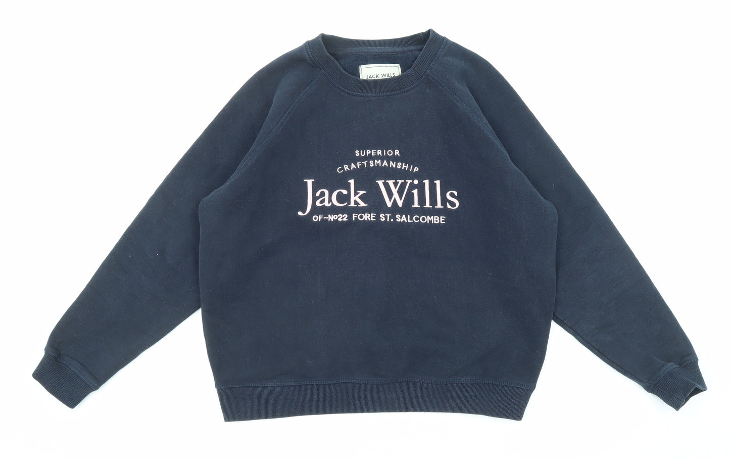 Jack Wills Womens Blue Cotton Pullover Sweatshirt Size 14 Pullover