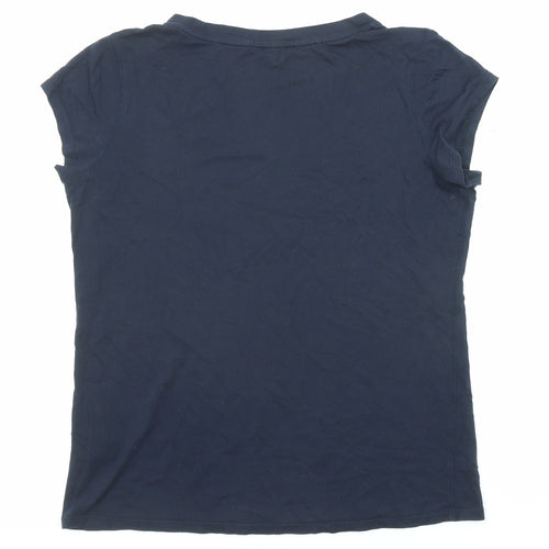 Jigsaw Womens Blue Cotton Basic T-Shirt Size L Round Neck
