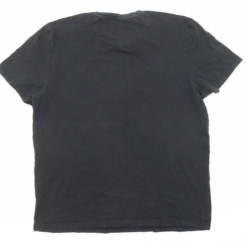 Lyle & Scott Mens Black Cotton T-Shirt Size L Crew Neck