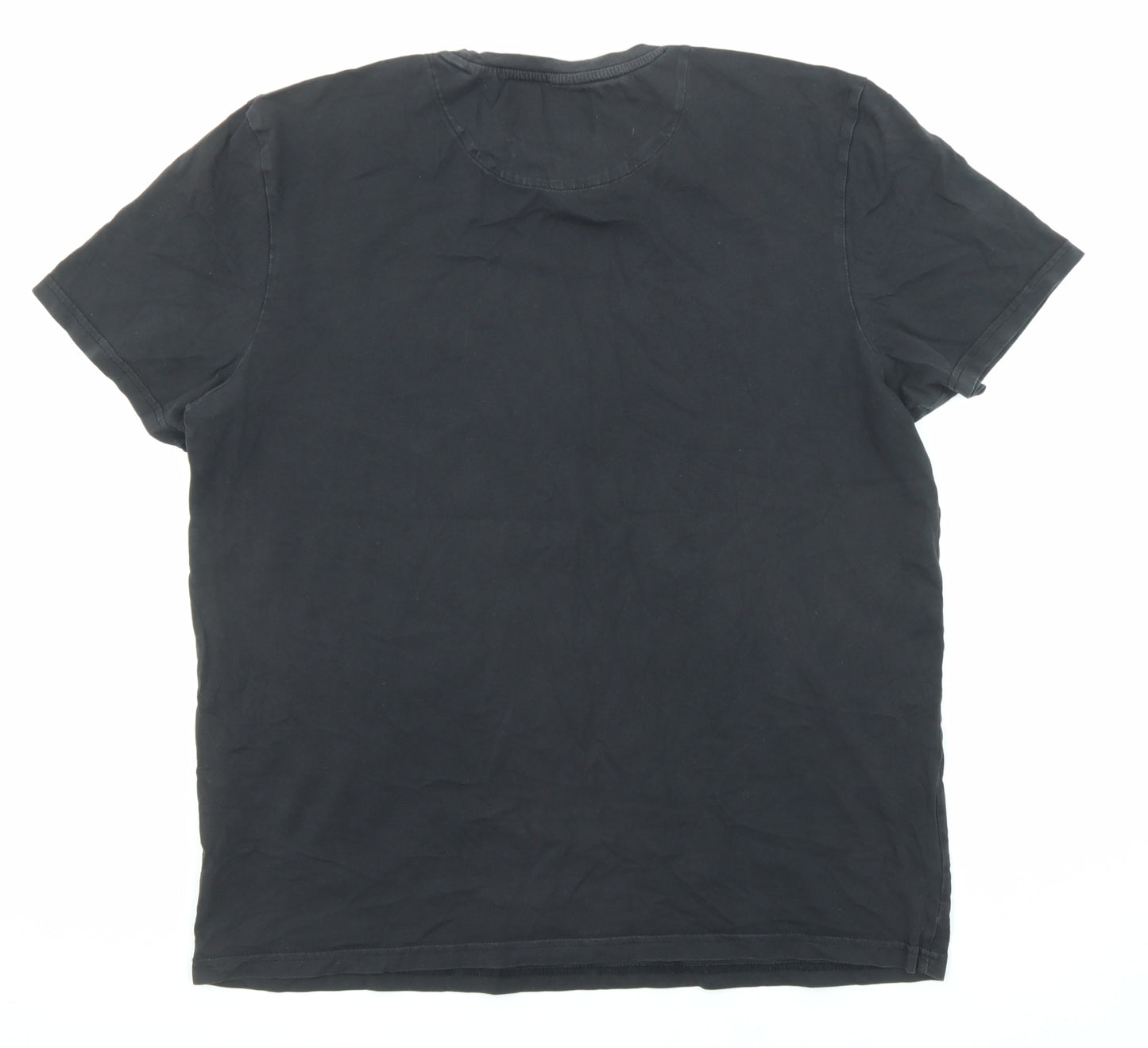 Lyle & Scott Mens Black Cotton T-Shirt Size L Crew Neck