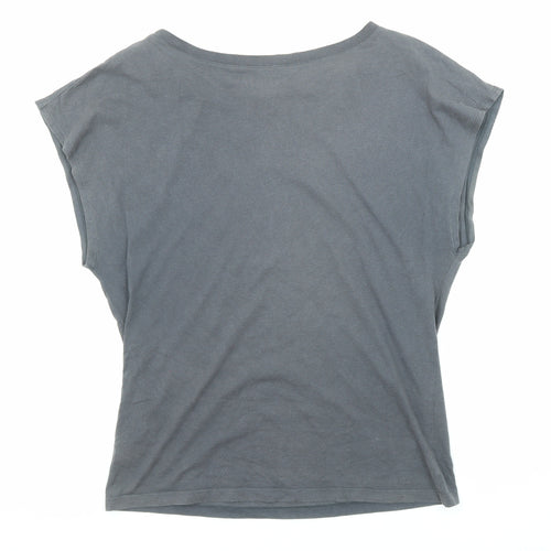 Topshop Womens Grey Cotton Basic T-Shirt Size S Round Neck - Rock It