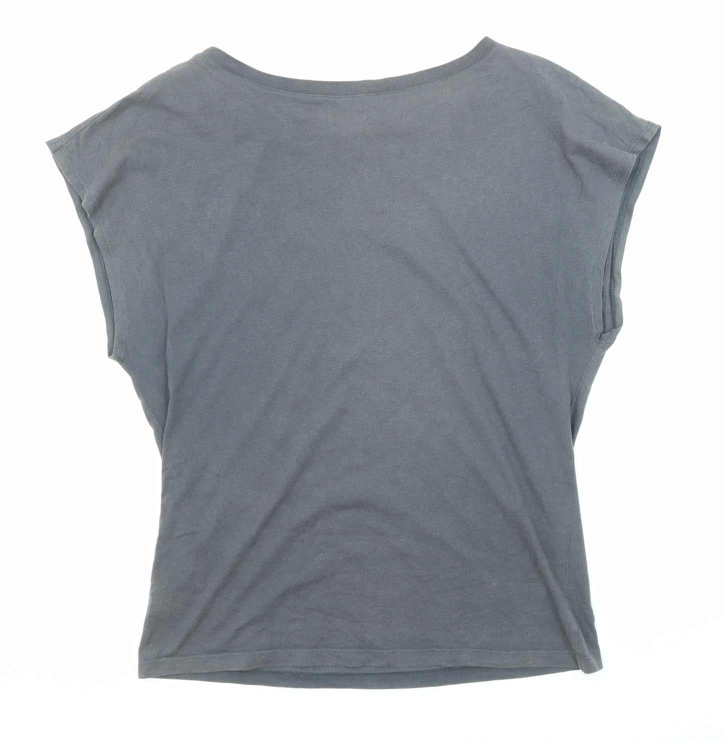 Topshop Womens Grey Cotton Basic T-Shirt Size S Round Neck - Rock It