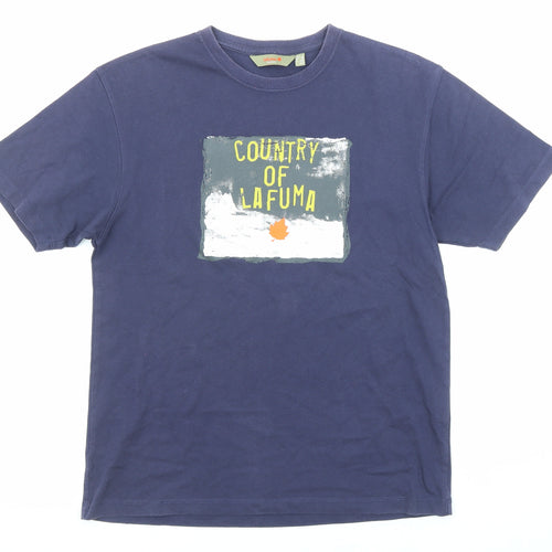 Lafuma Mens Blue Cotton T-Shirt Size S Crew Neck - Country of lafuma