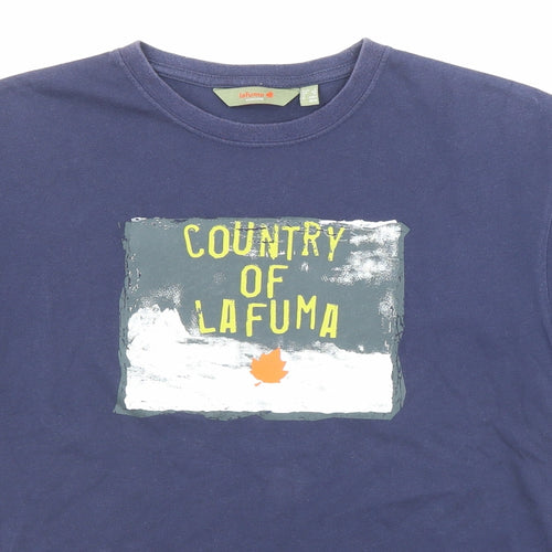 Lafuma Mens Blue Cotton T-Shirt Size S Crew Neck - Country of lafuma