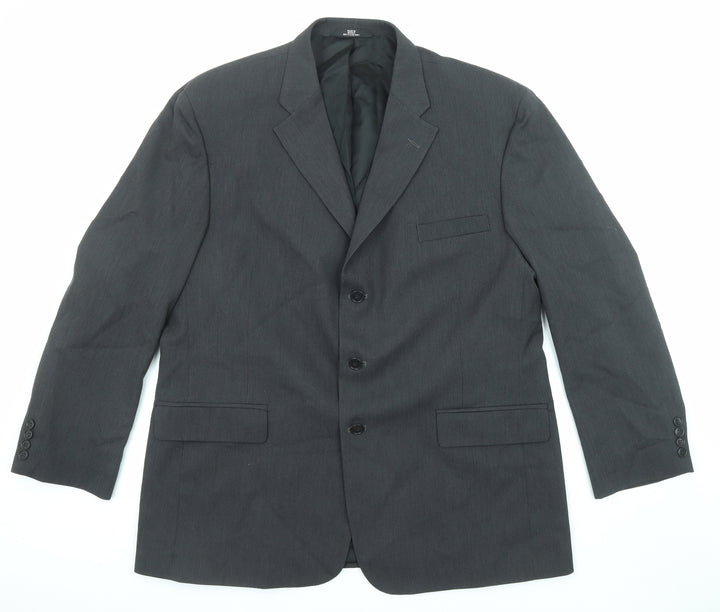 Haggar Mens Black Polyester Jacket Suit Jacket Size 46 Regular