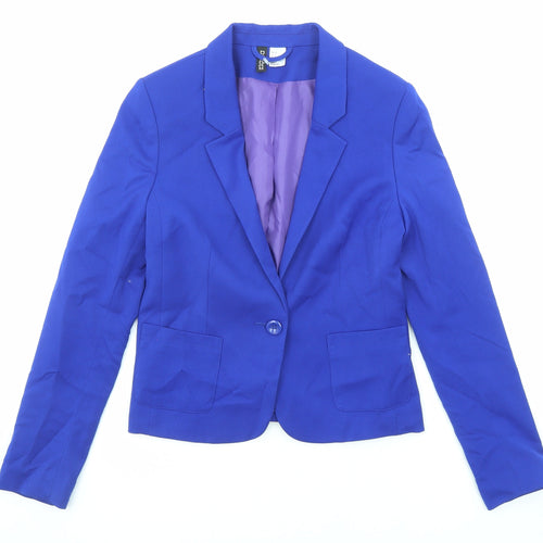 Divided by H&M Womens Blue Jacket Blazer Size 8 Button