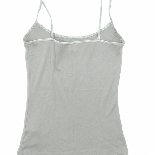 New Look Womens Grey Cotton Basic Tank Size 14 Round Neck