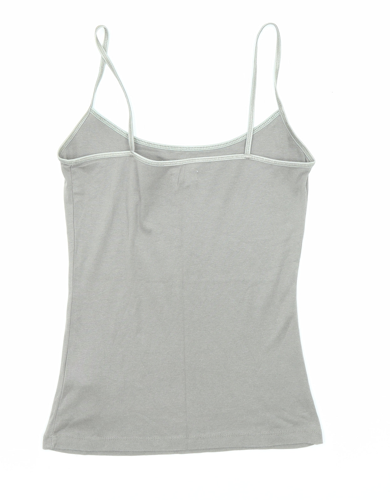 New Look Womens Grey Cotton Basic Tank Size 14 Round Neck