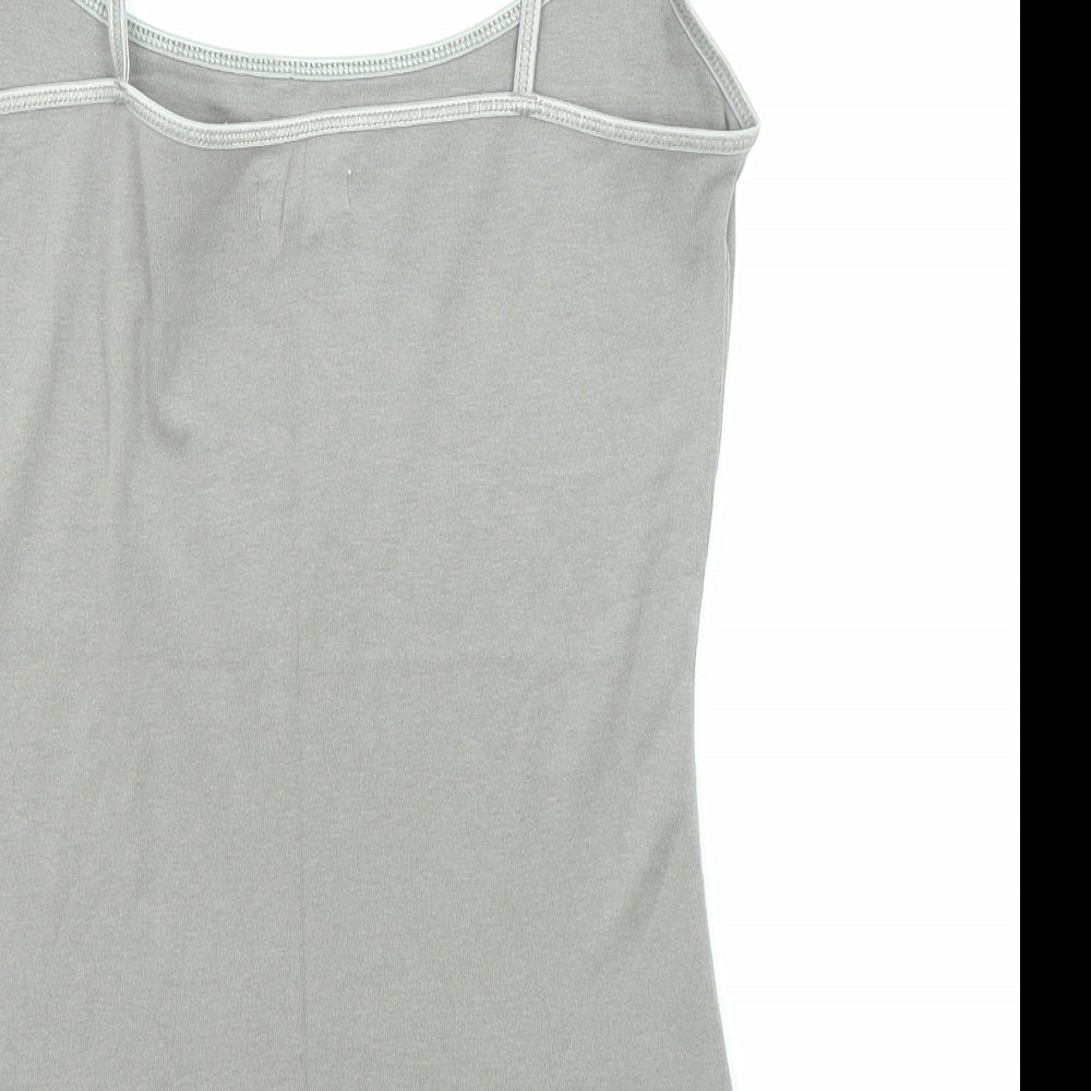 New Look Womens Grey Cotton Basic Tank Size 14 Round Neck