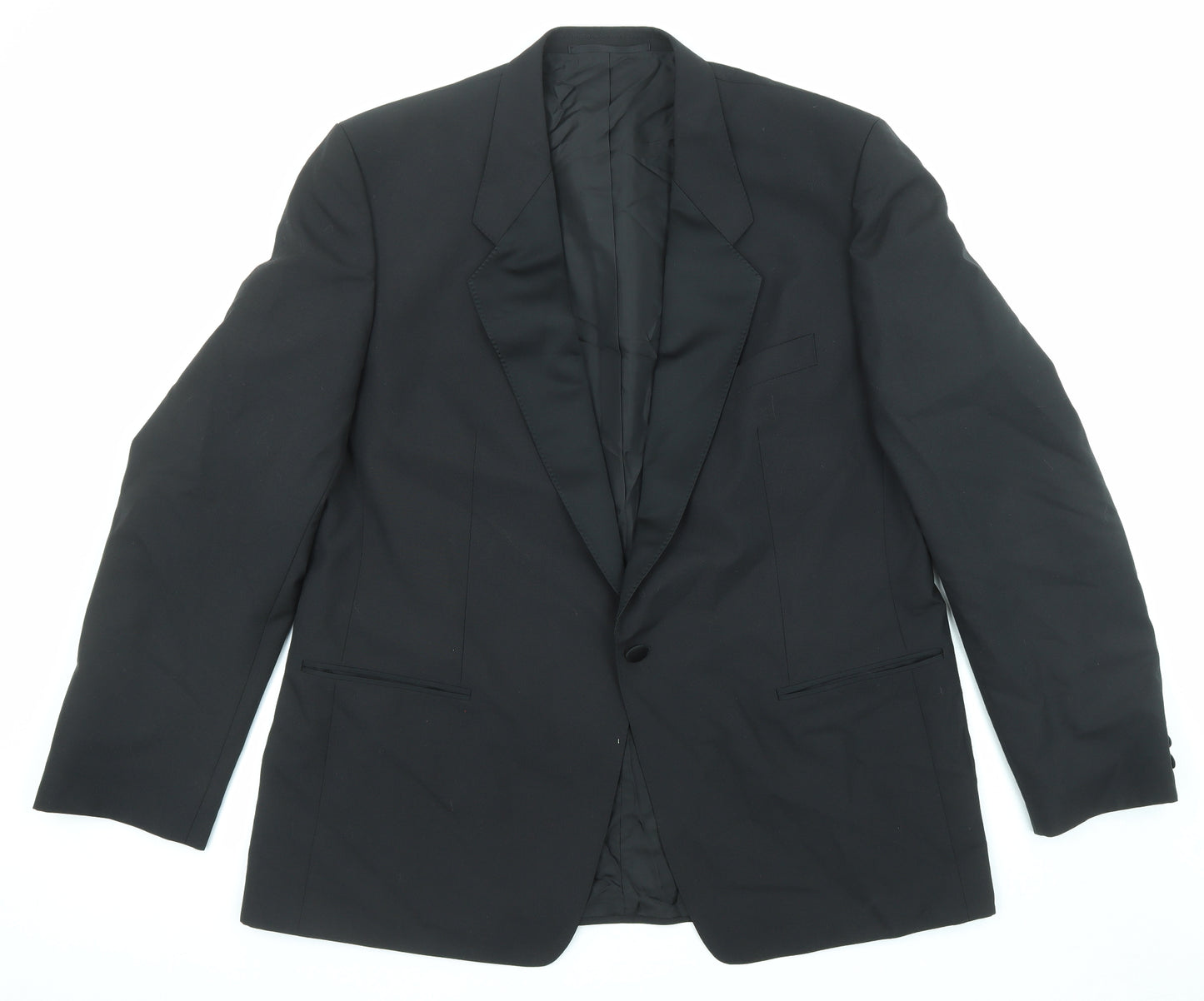 Hacker Mens Black Polyester Jacket Suit Jacket Size 48 Regular
