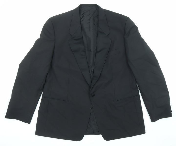 Hacker Mens Black Polyester Jacket Suit Jacket Size 48 Regular