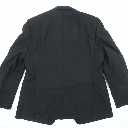 Hacker Mens Black Polyester Jacket Suit Jacket Size 48 Regular