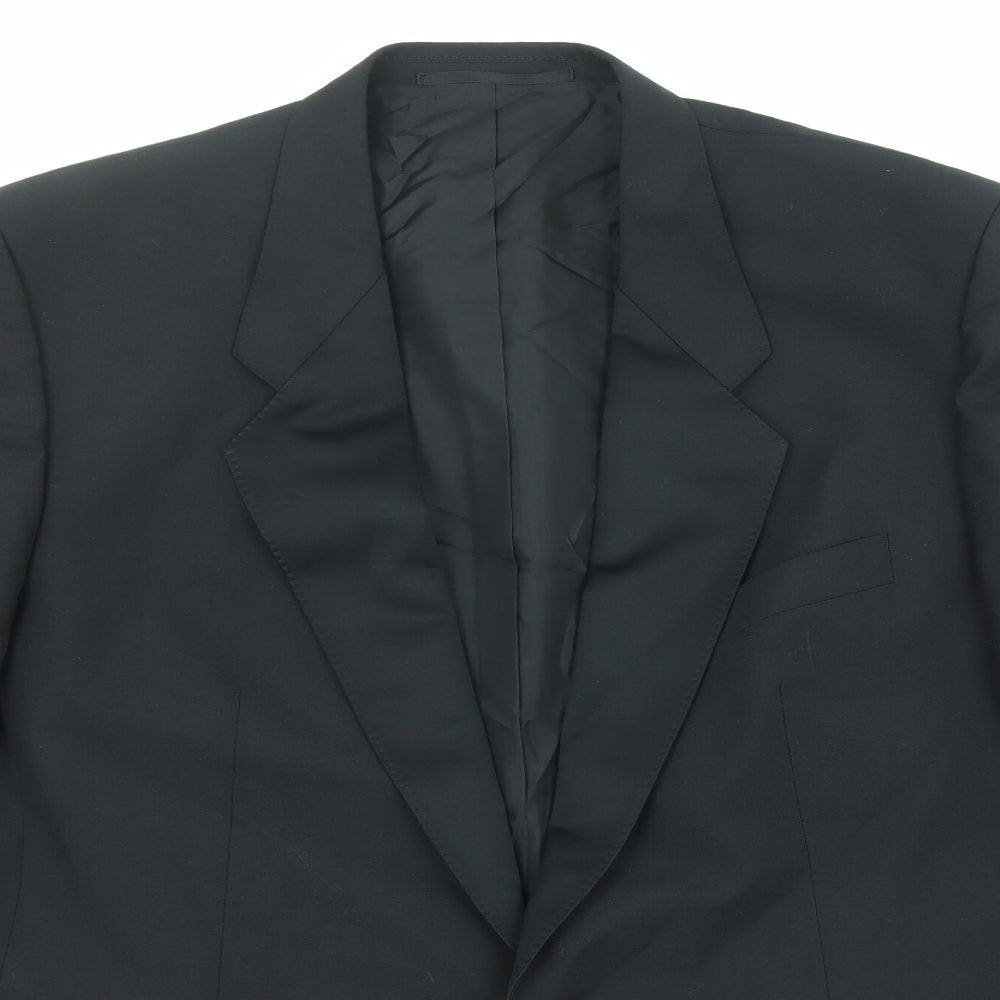 Hacker Mens Black Polyester Jacket Suit Jacket Size 48 Regular