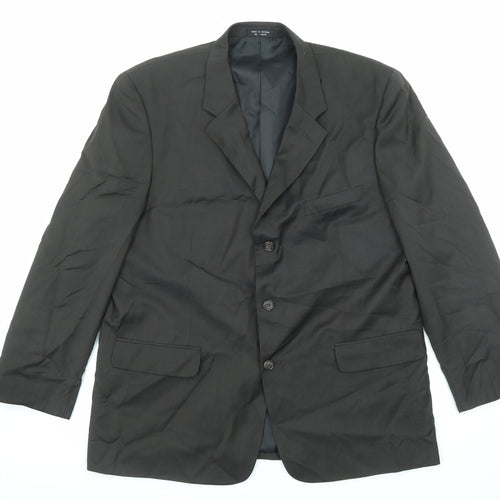 Cross & Winsor Mens Black Wool Jacket Suit Jacket Size 46 Regular