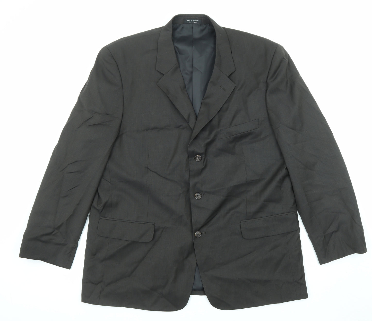 Cross & Winsor Mens Black Wool Jacket Suit Jacket Size 46 Regular