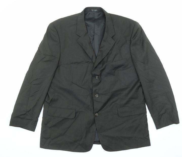 Cross & Winsor Mens Black Wool Jacket Suit Jacket Size 46 Regular